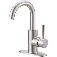 BWE Single Hole Centerset Bathroom Faucet Brushed Stainless Steel A-96020-C