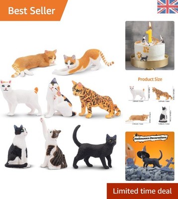 8 Stück handbemalte realistische Katzenfiguren - pädagogisches Spielset für Kinder
