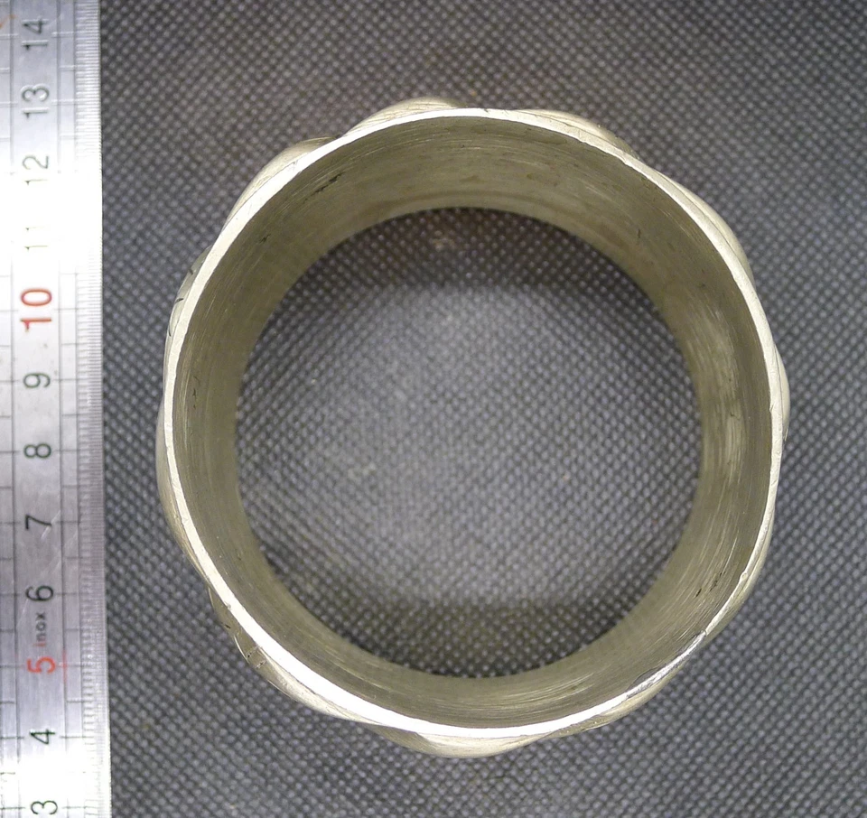 212g Bracelet Ciselé Bijou Ancien Maroc Berbère Antique Metal Moroccan Bangle - Photo 3/3