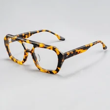 Retro Large Frame Fashion Acetate Eyeglass Frame Polygon Men Women Glasses