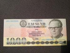 DDR, 1000 M, Banknote, EIGENE IDEE, L&Auml;NDEREDITION Deutschland, neu