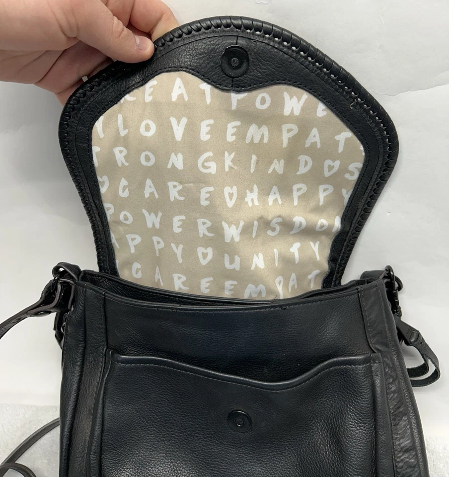 Aimee Kestenberg Womens Black All For Love Leather Mini Crossbody Purse Bag - Image 3 of 4