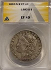 1883 S Morgan Silver Dollar ANACS XF40 Tougher Date Morgan/Nice Original Patina