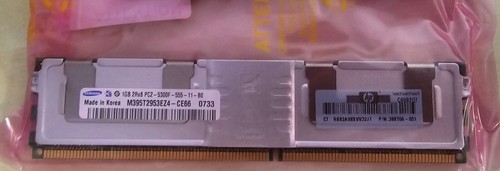 HP Samsung 1Gb PC2-5300F Memory DDR2 398706-051 -1 Ref00259 - 第 1/1 張圖片
