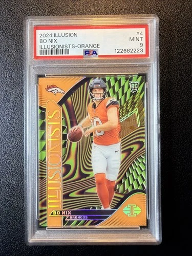 2024 Panini Bo Nix Orange Psa 9 Denver Broncos RC