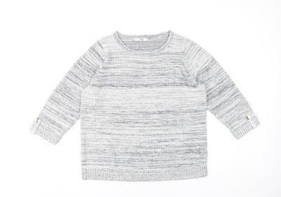 Marks and Spencer Damen Pullover Pulli grau gestreift Größe 16