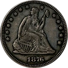 1876-P Seated Liberty Quarter