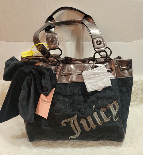 Juicy Couture Daydreamer 'Vintage Dreams' Tote Bag Liquorice/ Gunmetal New