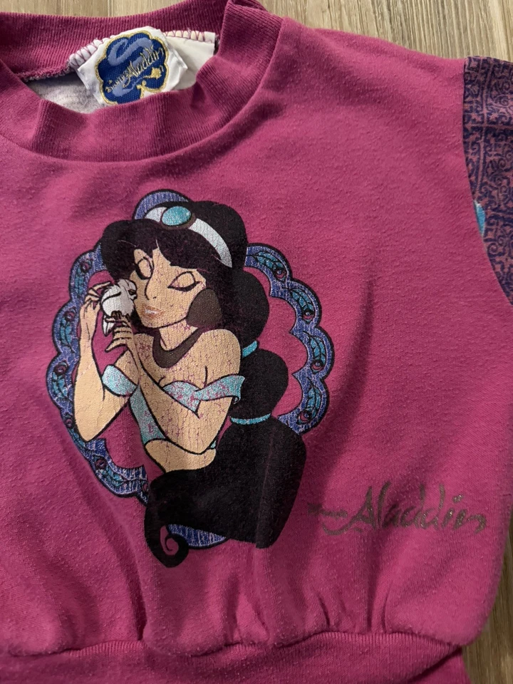 Vintage 90s Disney Aladdin Jasmine Youth Girls Size 4 Long T Shirt Dress *read - Image 4 of 4