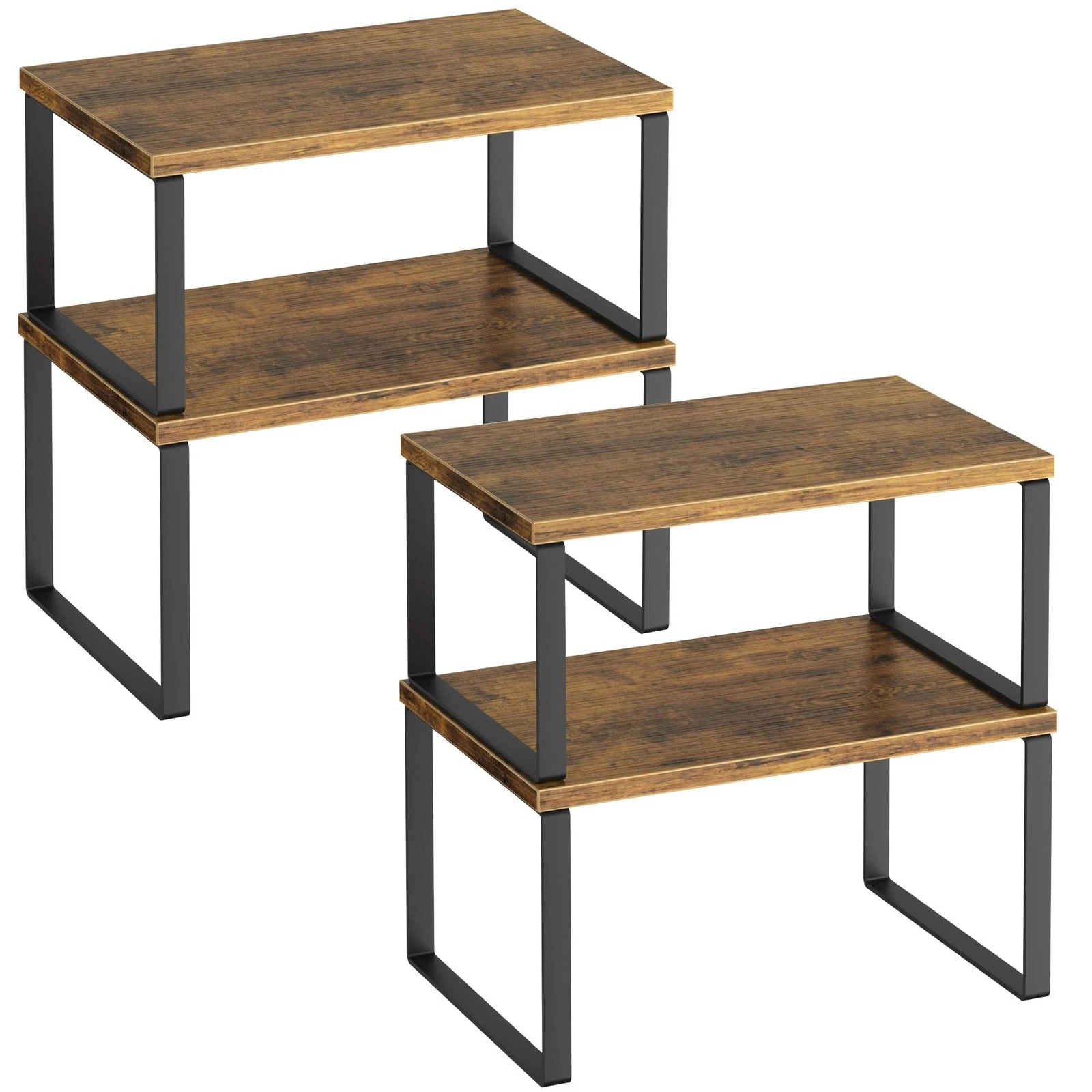 Kitchen Cabinet Organizer Shelf Set of 4, Sturdy Kitchen Counter Shelves with...