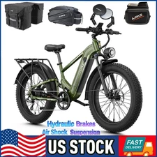 26" Fat Tire Electric Dirt Bike 1800W Hydraulic Suspension Electric Bike Ebike