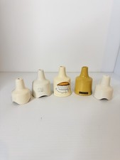 5 x Antique Ironstone Nutbrown Pie Funnel Baking England 1940s