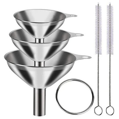 Edelstahl Trichter Set S M L - Küche Flüssigöl Weinflasche Utility 5 Stück