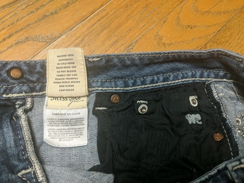 Jeans donna bootcut Miss Me JP5369B9 taglia 28 Y2K Fleur ricamato bling 28x28 - Foto 10 di 16