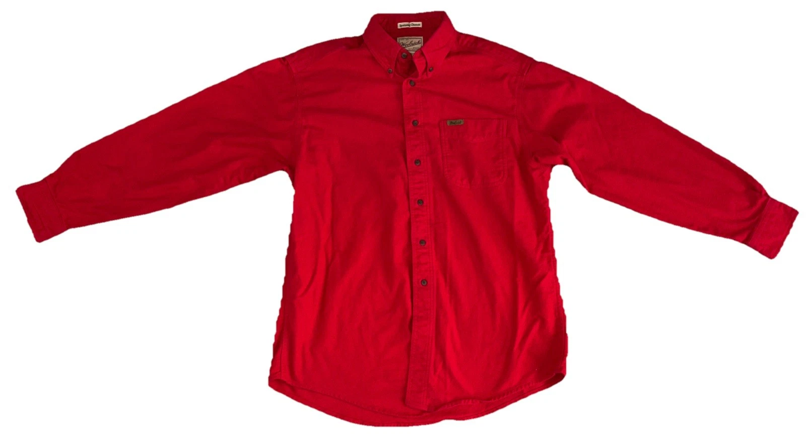 Woolrich Sportsman Chamois Mens L Red Button Up Shirt Outdoor Cotton Flannel