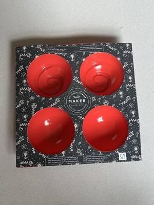 Hot Chocolate Bomb Maker Red Silicone Makes 4 Bombs