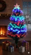 TEKTRUM 36"/3FT CHRISTMAS COLOR FIBER OPTIC CIRCULAR LIGHTS TREE (TD-SYFT16-14C)