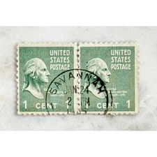 1938 George Washington 1 Cent US Postage Stamps (C)
