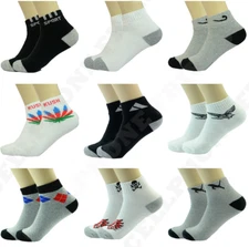 3-12 Pairs Mix Mens Athletic Ankle Socks Cotton Low Cut Casual Size 9-11 10-13