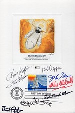 NASA SPACE 6x9 SIGNED FDC PROOF CARD      8 SIGNED     KRAFT+GLENN+HAISE     JSA