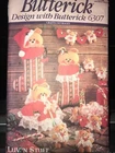 Butterick Craft  6307 Pattern Teddy Bear Christmas or Nursery Uncut  FF EXC