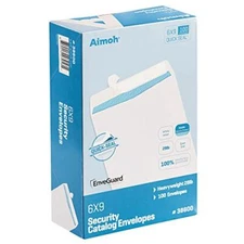 Aimoh 100 6 x 9 Self-Seal Security White Catalog Envelopes -  Assorted Sizes 