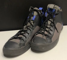 Converse Black Leather & Mesh Sneakers EU 45 lace-up high-top runners 166079C