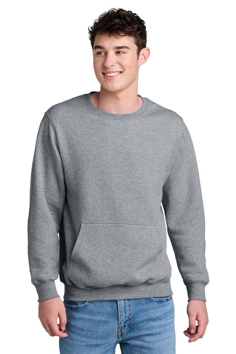 Port & Company Core Fleece Crewneck Pocket Sweatshirt PC78PKT | eBay