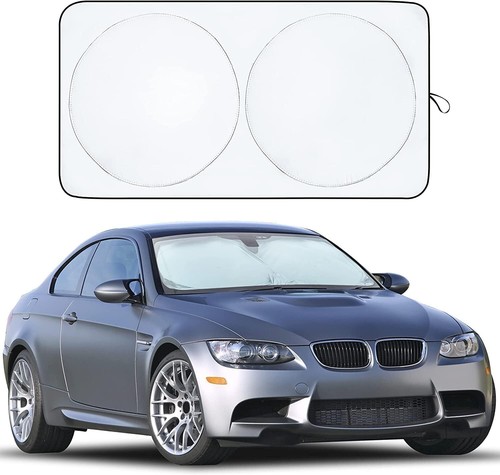 Car Windshield Sun Shade - Blocks Heat, Fits Cars/SUVs/Trucks | Medium (64x32)