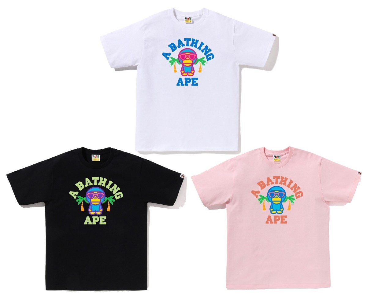 【A BATHING APE】COLORS MILO COLLEGE SUMMER TEE Bape Colors Milo College Summer Tee Black – Common Hype