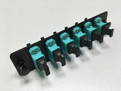 LGX MPO Adapter Panel 6 Ports Loaded w/6 MPO Adapters OM3 10Gig Black
