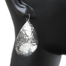 53 Handmade Hammered Large Tear Drop Earrings Silver Studs Teardrop Dangle Women