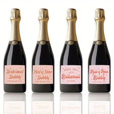 1set 4pcs Coated Paper Adhesive Sticker Wine Bottle Adhesive Label Rectangle