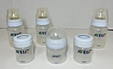 Philips Avent Baby Bottles 9 oz. and 4 oz. Rings and Nipples Lot of 6