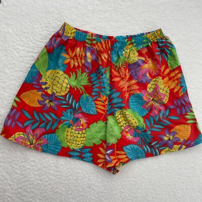 Vintage Brittania Shorts Women's Large Colorful Tropical Beach Made in U.S.A.