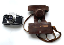 Vintage Camera Exakta II Leather Case Zeiss Movie Theater Prop