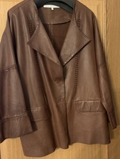New Gerard Darel Exquisite Butter Soft Luxury Leather Jacket Conker Brown 44