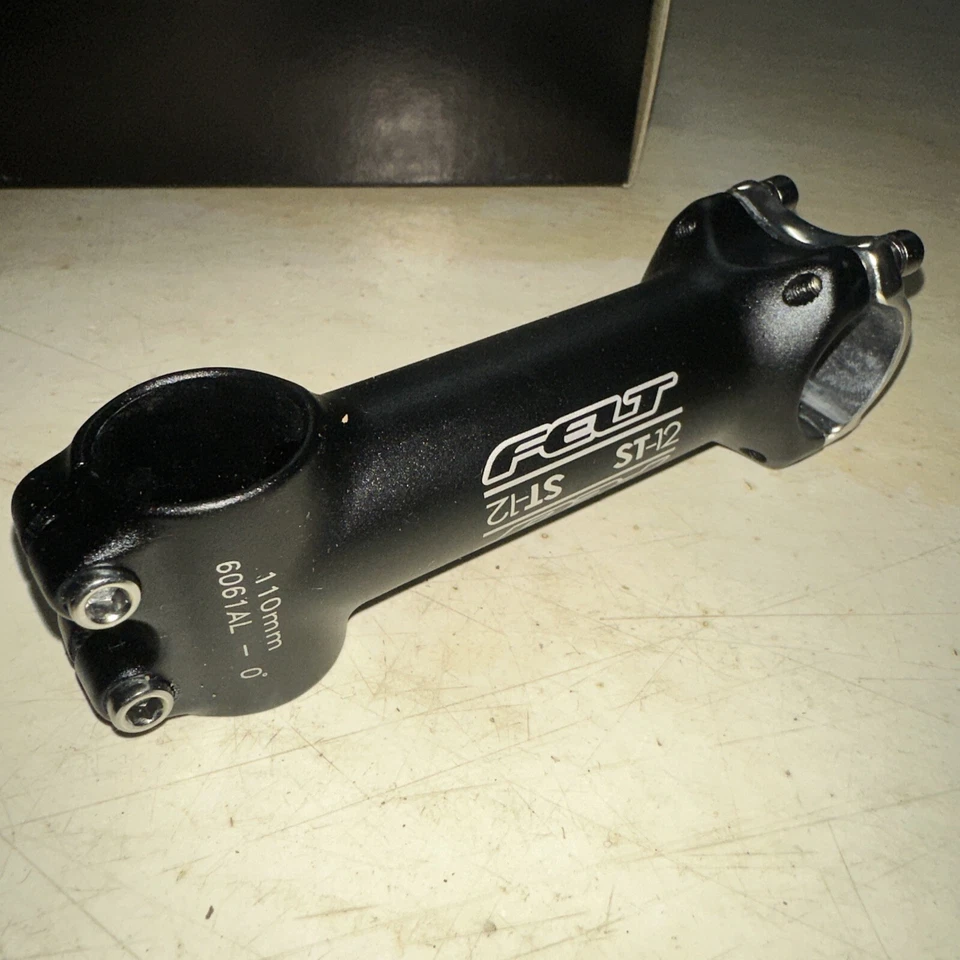 Felt ST-12 Bike Stem bicycle 110mm 26.0mm 1” Inch Black Zero 0 degrees 3D Forged - Image 4 of 4