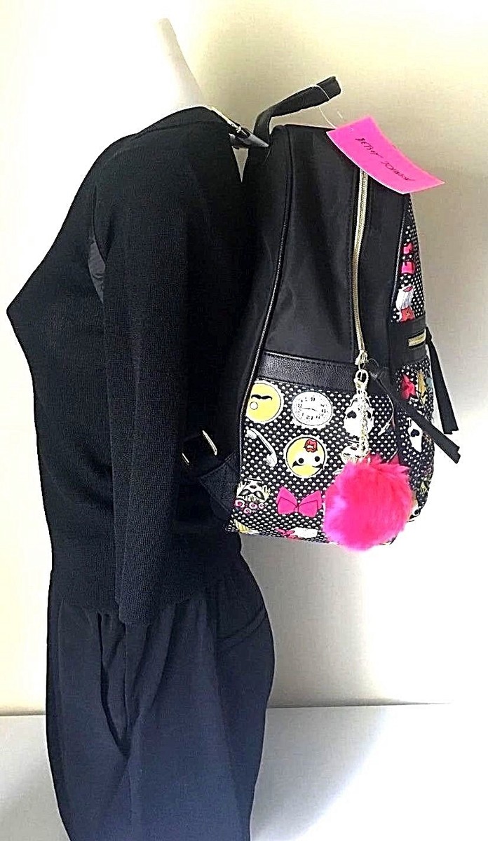 Betsey Johnson Emoji Backpack Travel School Bag Multi  display picture 2
