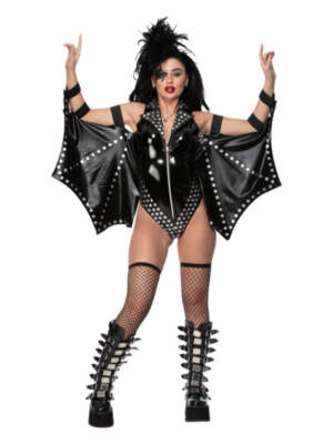 1990s 80s Rock Star Costume Ladies Punk Kiss Glam Fancy Dress Outfit | eBay