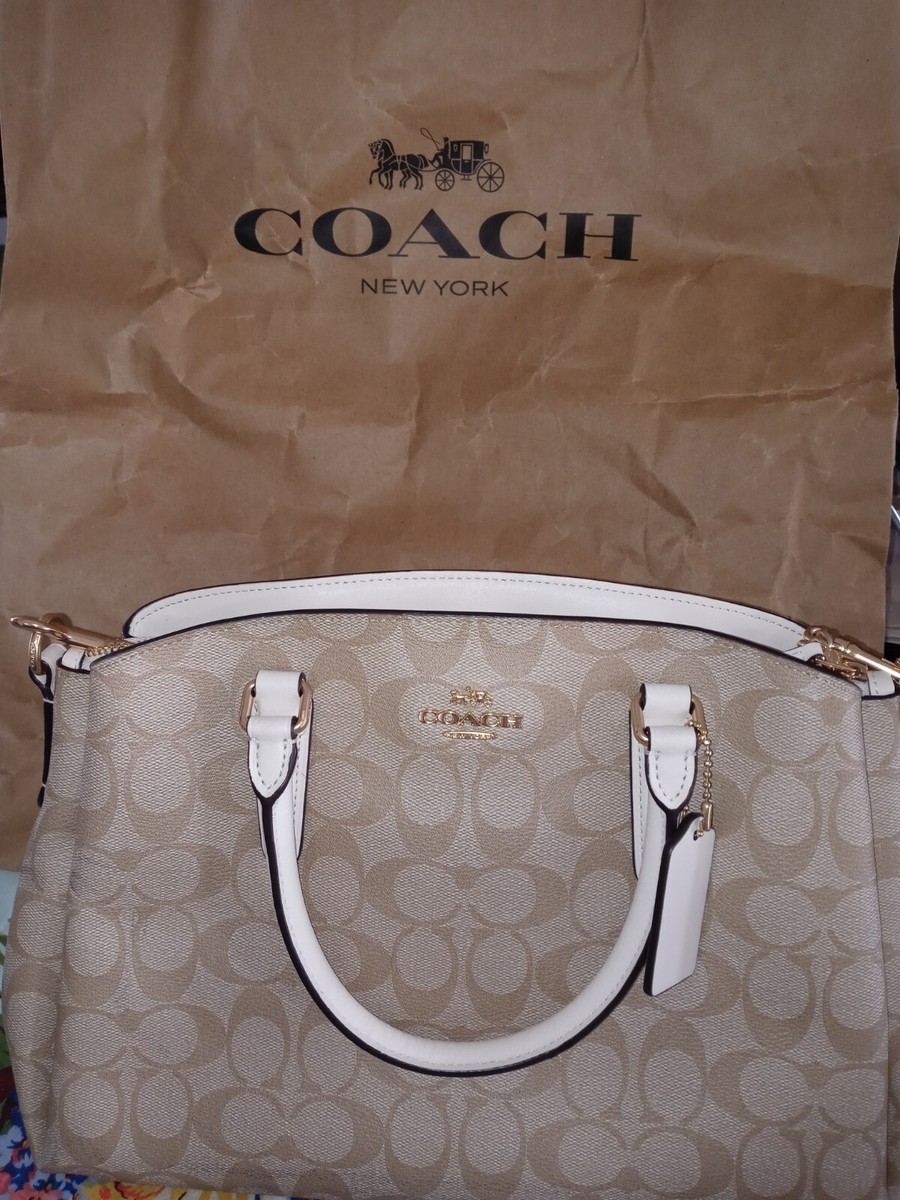 Coach Kelsey Classic Signature Logo Beige Shoulder/Crossbody Coach Kelsey Classic Signature Logo Beige Shoulder/Crossbody