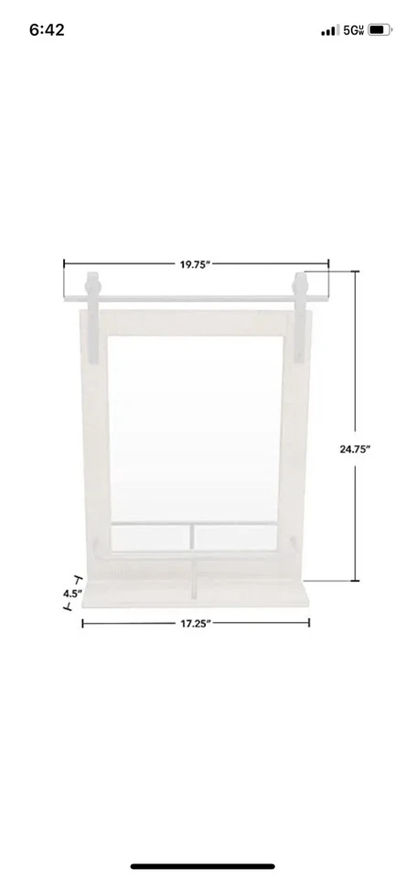 FirsTime & Co. Ingram Barn Door Shelf Wall Mirror 25" H x 20" W Rustic Wood M... - Image 3 of 3