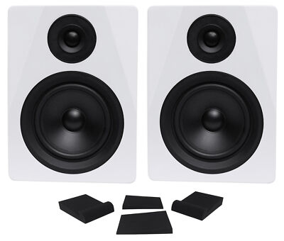 2) Rockville DPM5W Dual Powered 5.25'' 300w Active Recording Studio Monitors+Pads