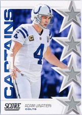 Adam Vinatieri 2019 Panini Score Football Captains #C-11 Indianapolis Colts