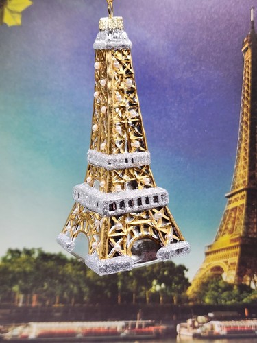 Glass Eiffel Tower Paris Christmas Ornament by World Market Glass FRANCE - Picture 3 of 4