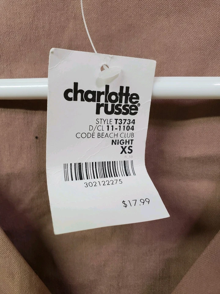 Sujetador para mujer Charlotte Russe talla XS NUEVO CON ETIQUETAS estilo cremallera T3734 código club de playa Foto 2 de 4