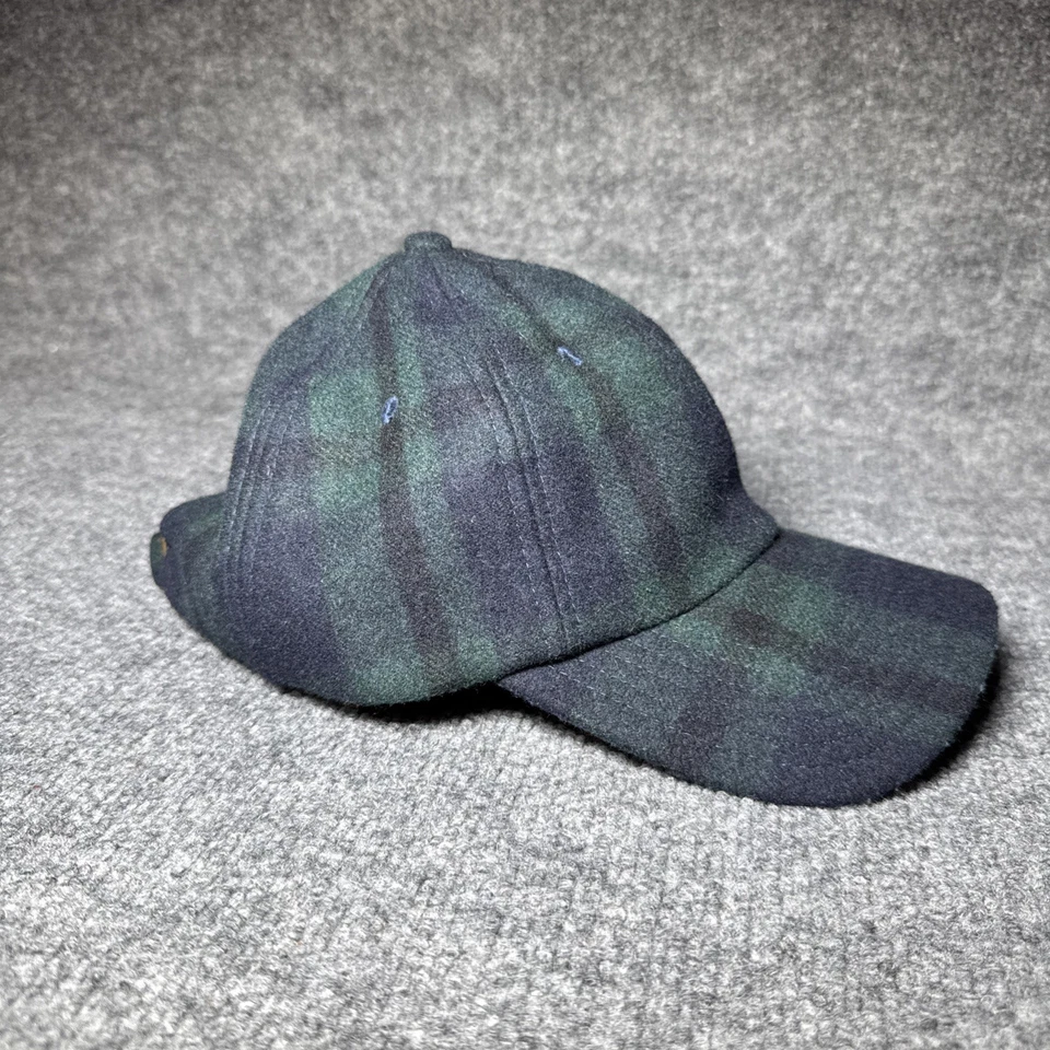 Gorra Vineyard Vines verde azul marino a cuadros azul con tirantes Spellout lana preppy Foto 2 de 4