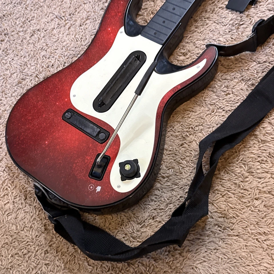 Untested Xbox 360 Wireless Guitar Hero Rock Band 5 Red Octane 95905.805 - Image 3 of 4
