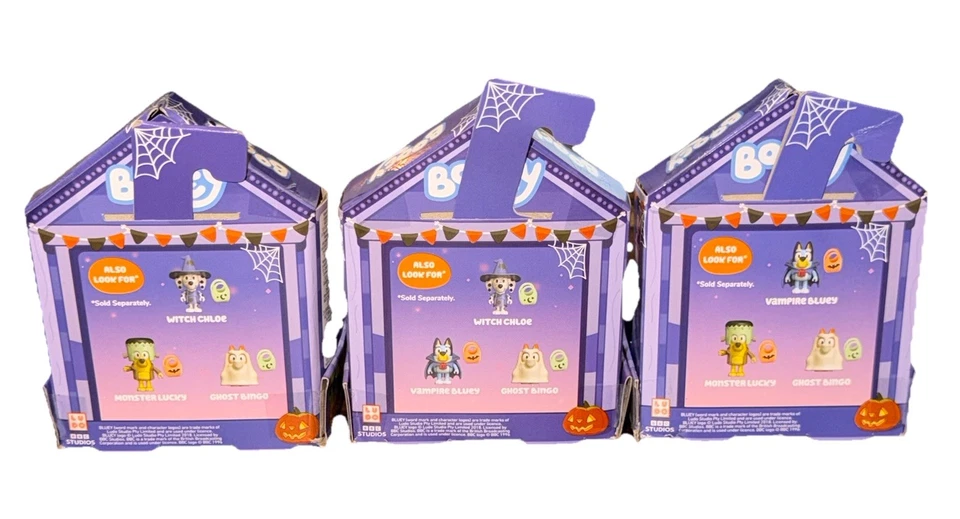 Bluey Booey Хэллоуин фигурки набор из 3 ведьма Хлоя монстр Lucky вампир Bluey - Изображение 3 из 4
