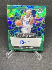 Brandon Williams 2024-25 Panini Mosaic NBA #MS-BWD Green Scripts Auto Dallas
